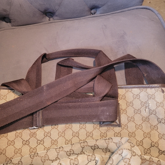 Authentic Gucci GG Canvas Brown Beige Large 2way Shoppers Shoulder Bag Tote - Picture 7 of 16